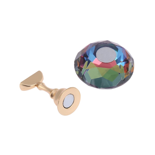 Magnetisk Negletip Øvelsesstativ Base Legering Holder Nail Art Display Farverig Diamantkrystal
