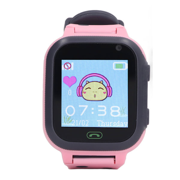 Børne Smart Watch Videoopkald Kamera Alarm Lommelygte Touchscreen Smartwatch til udendørs brug Rosa