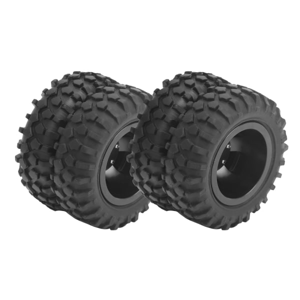 2 stk RC bakre doble dekk hjul dekk 55 mm dia passform for WPL D12 1/10 fjernkontroll lastebil svart