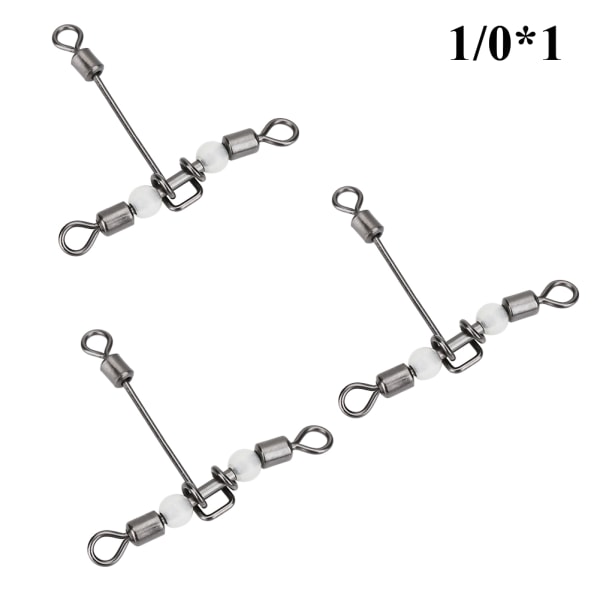 10 stk Sæt Holdbar T-formet Crossline Fiskeswivel Forbindelser Tilbehør (1/0*1)