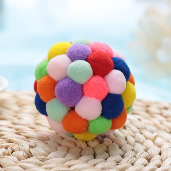 Pet Colorful Plush Toy Play Ball Dog Puppy Cat Training Interactive Training Tool M