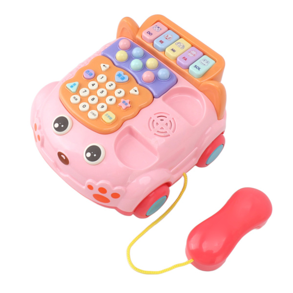 Baby puhelinlelu piirretty musiikilla Valot Lapset Leikki Puhelin Vanhempi Lapsi Interaktiivinen Opettava Kiina Englanti Kaksikielinen lelu Pinkki