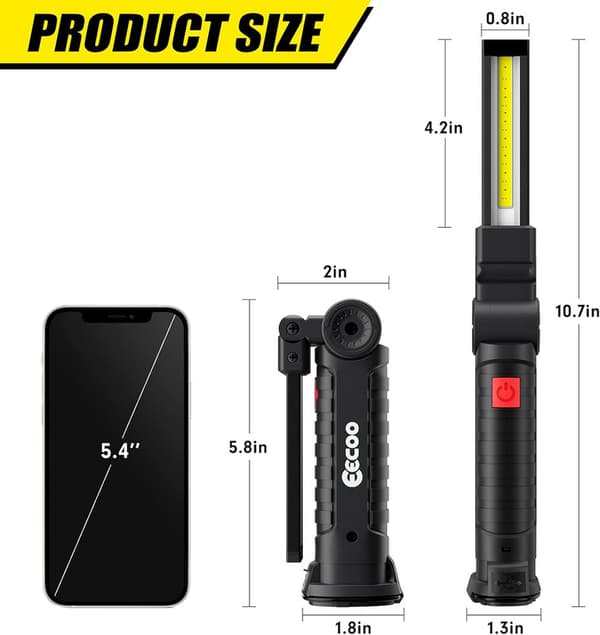 LED Work Light Flashlight Workshop Lamp LED Chiponboard COB Inspection Lights