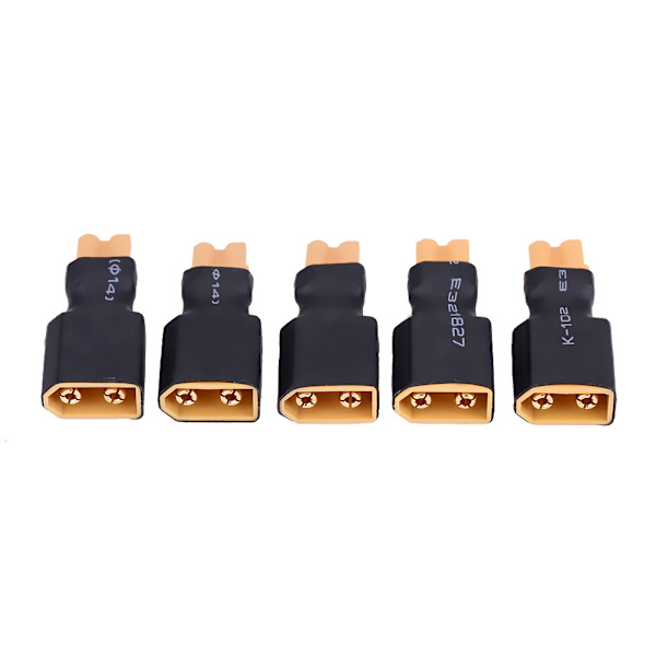5 st/set RC Drone Connector Adapter Batteriomvandlarkontakt (XT30 hona till XT60 hane)