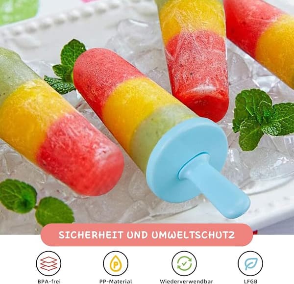 Isforme, 12 isforme, ispinde, isforme med plastikpinde, BPA-fri, små og store isforme[LD]