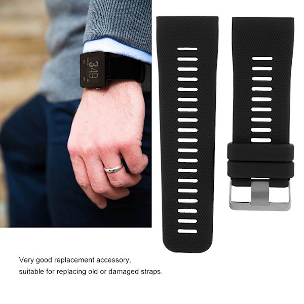 Silikon Urrem Byte til Armbåndsur, Passer til Garmin Vivoactive HR (Sort)