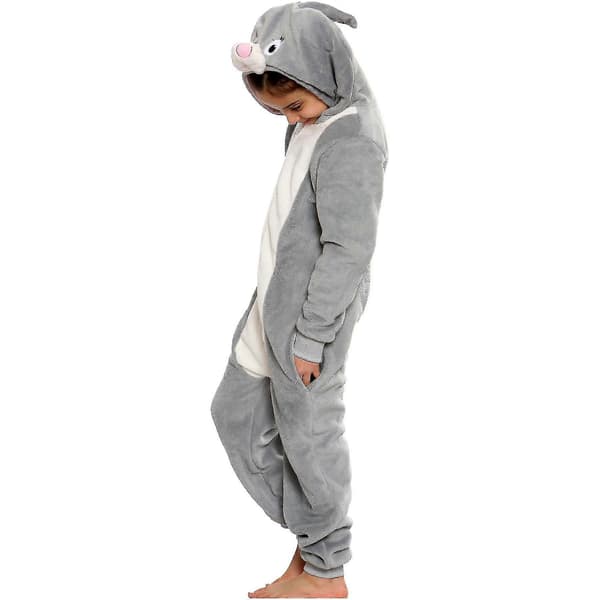 Unisex kaninfleece pyjamas sæt i ét stykke[LD] 5-6 Years