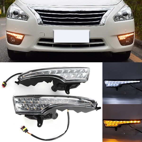 2 stk LED Dagkørelys Blinklys Dobbelt Farver Passer til Nissan Altima 13-15