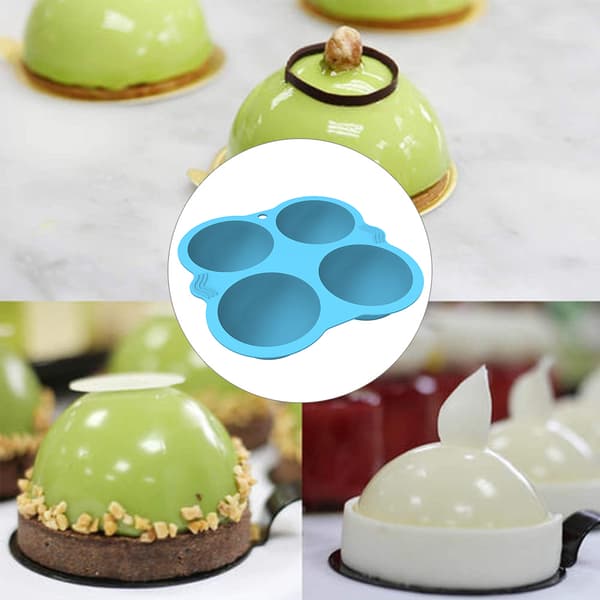 4-hulls halvsirkel silikon kakeform muffins sjokolade bakeform panne DIY festkakeform