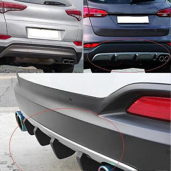4 stk bil bakre støtfanger diffusor ripebeskyttelse beskyttelse støping trim spoiler