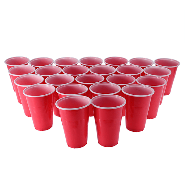 Beer Pong Sæt indeholder 24 røde kopper og bordtennisbolde Legetøj til fester Pub