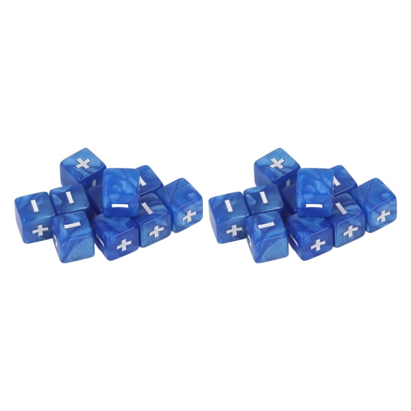 20 st Plus Minus Tärningar Set 16mm Matematik Operation Beräkning Tärningar för Spädbarnsundervisning Blå
