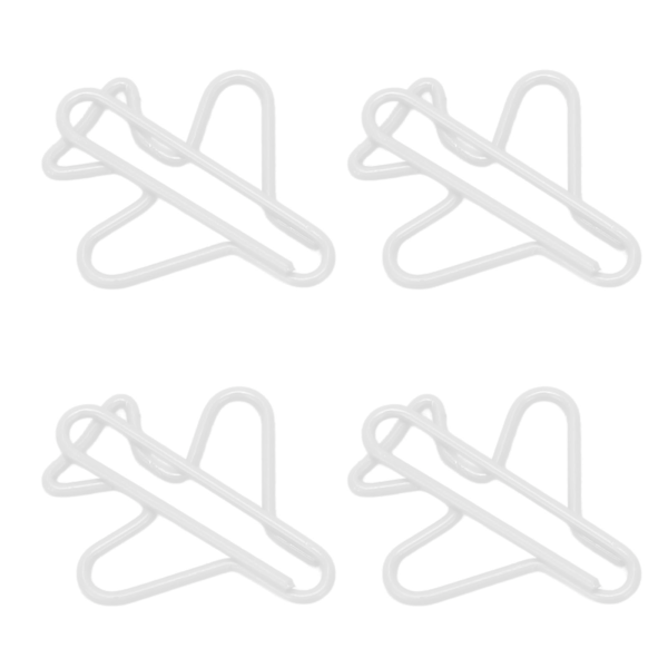 100 stk. Søde papirclips, flyformet stil, belagt tråd, lette, holdbare, smarte papirclips til arbejde, studier, sortering, hvid