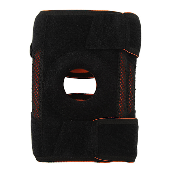 Svart Unisex Sporting Knästöd Justerbar Silikonfjäder Hollow Öppen typ Knästöd