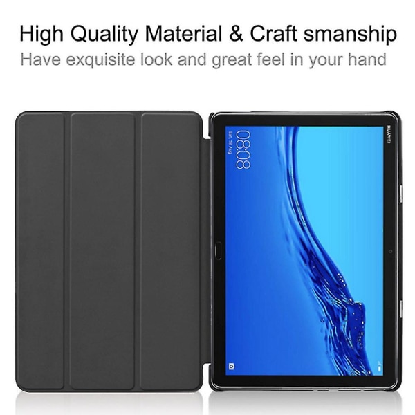 Case, joka on yhteensopiva Huawei Mediapad M5 Lite 10:n kanssa, Business Slim kolminkertainen taitettava jalusta Folio Cover kynäteline Huawei Mediapad M5 Lite 10,1 tuuman B:lle