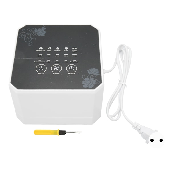 Liten Luftrenser Multifunksjon Stille Effektiv Skrivebord Mini Luftrenser med Filter for Soverom Kontor Skrivebord 110V‑240V EU Plugg