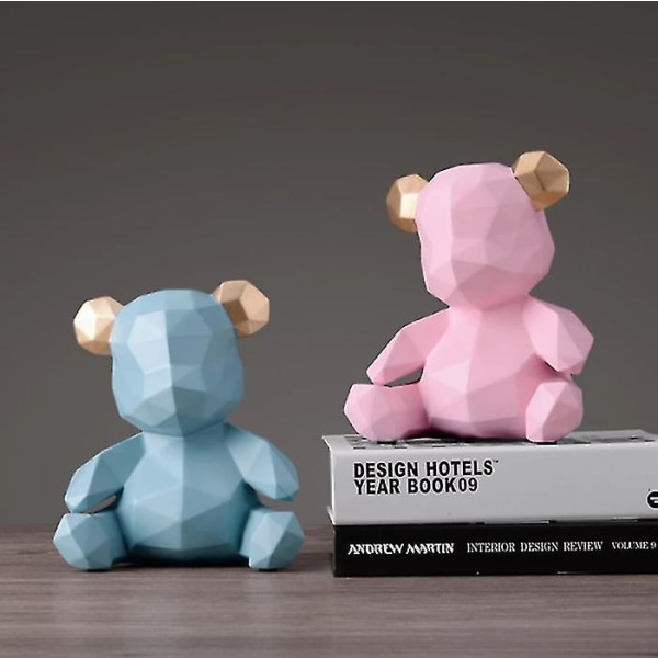 Spargris Teddy Bear Figurines Sparkasse Gåva Blue