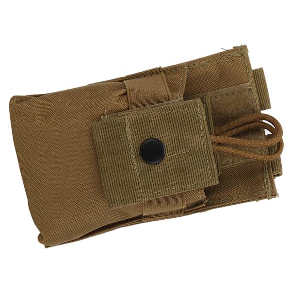 Multifunktionel Molle Radioholder Holster Walkie Talkie Taske Pose til To-vejs Radio (Tan)