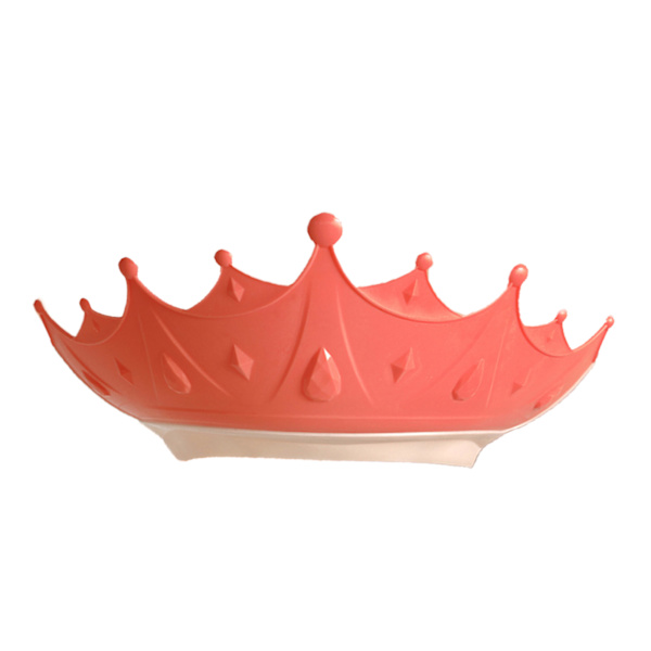 Baby Shower Keps Silikon Kruunu Muotoinen Korvasuoja Säädettävä Vedenpitävä Hiustenpesumuoti Pienille Lapsille Punainen