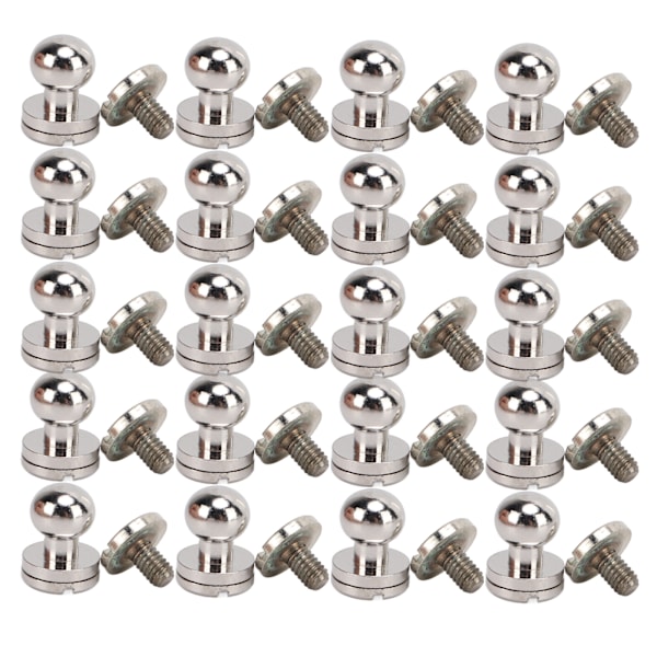 20 set Mässingsnitar Silver Slitstyrka DIY Projekt Tillbehör för Bälten Handväskor 7x6mm