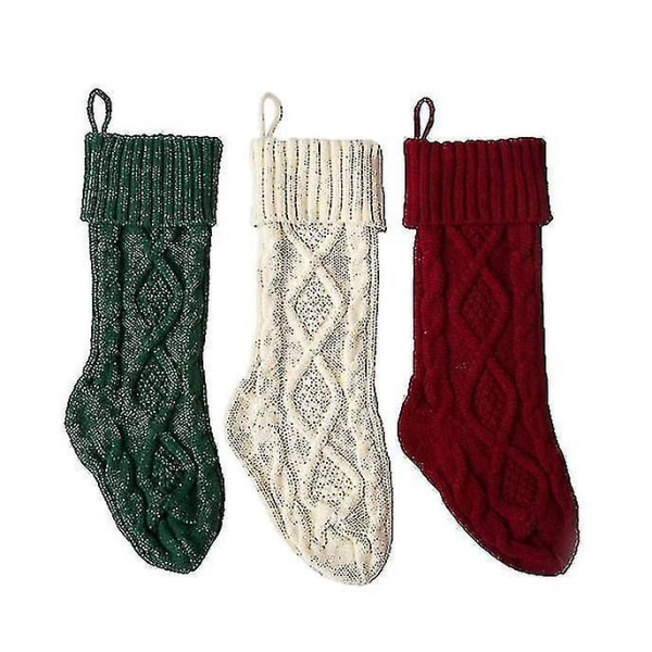 Virkatut kaapelineulotut joulusukat 18' riippuvat sukat