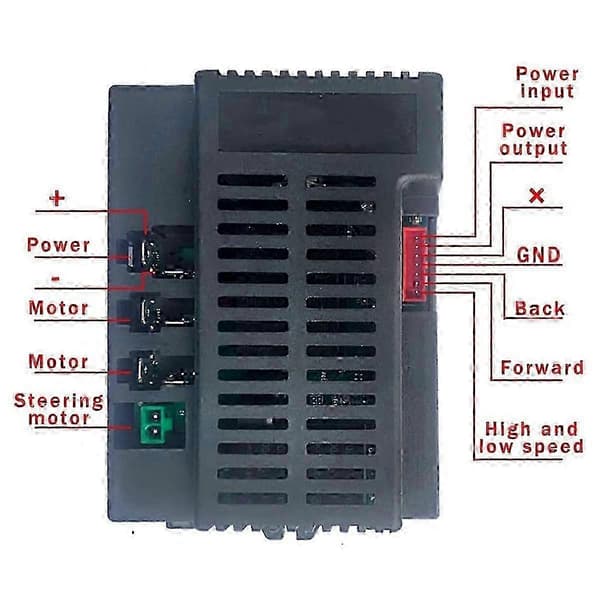 24V 2.4G Bluetooth-fjernkontrollmottaker for elektriske ridebiler for barn RX74-1 Musta