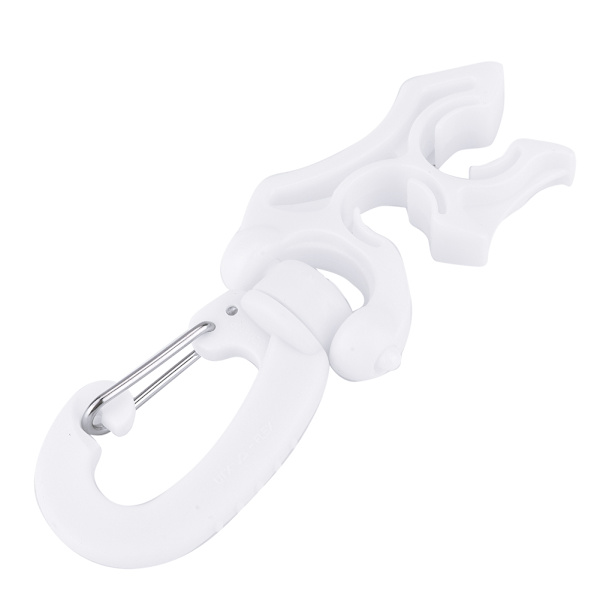 Dykkingsdobbel BCD-slangeholderklipp Regulatorholder Spennekrok for snorkling (Hvit)