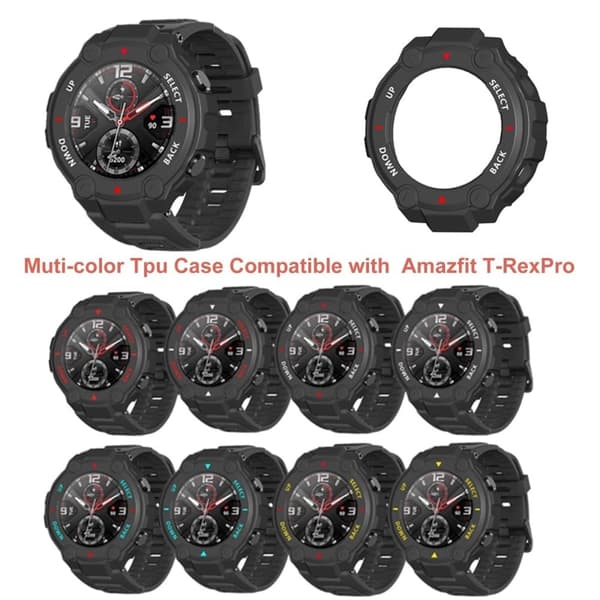 Amazfit T-Rex Pro TPU-ramme - Sort Svart black