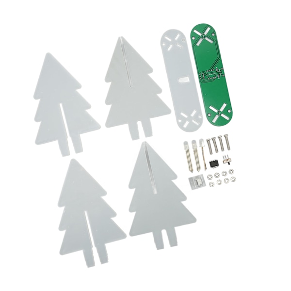 Elektronisk juletre-sett LED-gradientlys 3D DIY elektronisk monteringssett for loddeøvelse Grønn