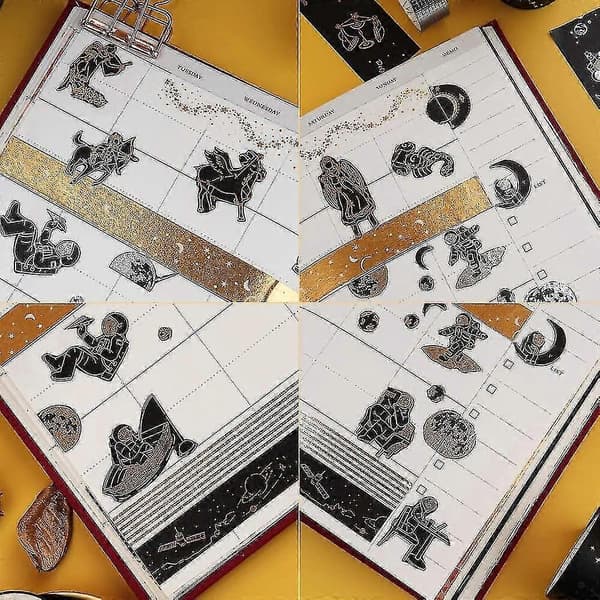 Teipsett, 20 ruller dekorative maskeringsteiper Kompatibel med kunst, Bullet Journal