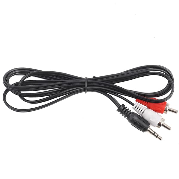 3,5 mm hann til 2 RCA hunn lydadapterkabel