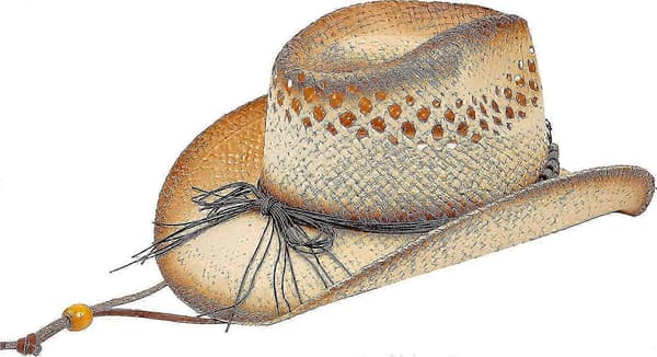 Stråcowboyhat til kvinder og mænd med formbar skygge, western cowboyhat Butterfly