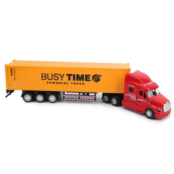 1:48 Containerbil Modellbil Lekebil PullBack Barnbil med Lys og Lyd (Rød Gul)