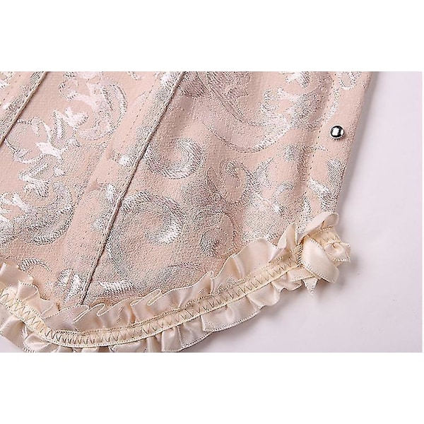 Gotisk Palads Jacquard Korset Vest i Lysegul XL