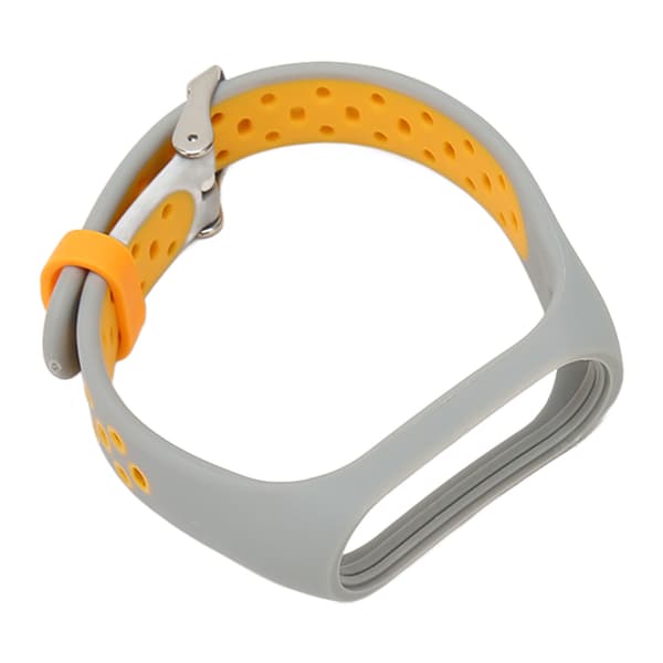 Replacement Strap Full Protection Adjust Size Soft Silicone Smart Wristband for Mi Band 7 Grey Orange