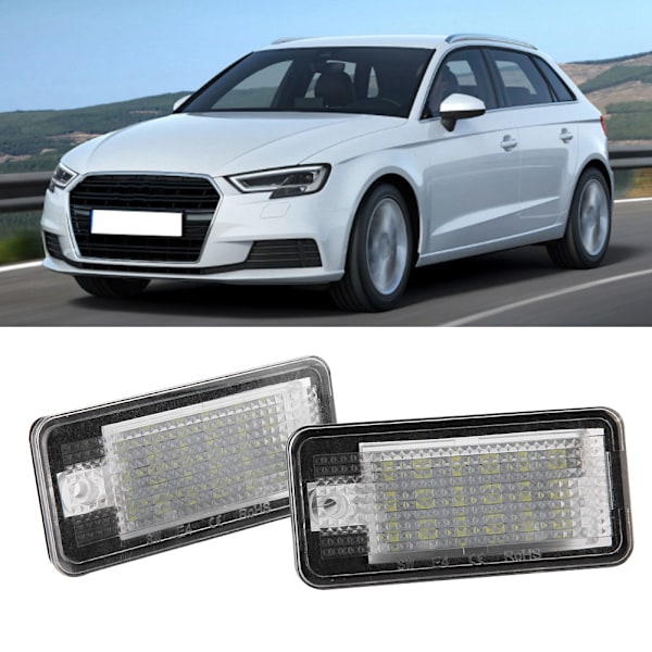 2st 3W 12V LED-pärlor registreringsskylt LED-ljuslampa för Audi A3