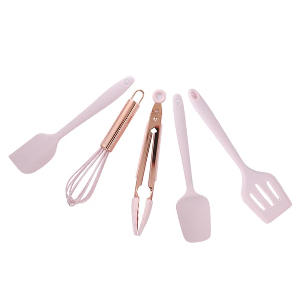 5 Pcs Silicone Kitchen Utensil Set Silicone Spatula Scraper Egg Beater Cooking Tools Kitchen Equipment