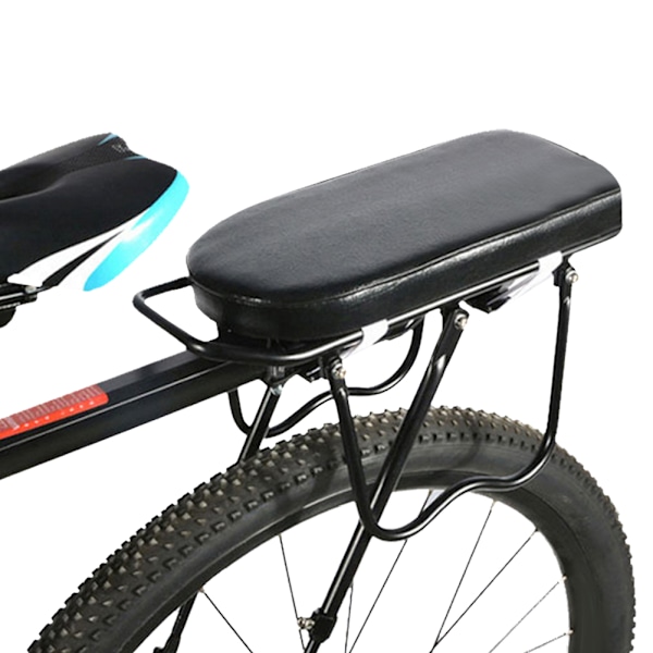 Svart PU Cykel Bak Sadel Sätesöverdrag Kudde Bred Soft Pad Cykeltillbehör Halvcirkel (svart)