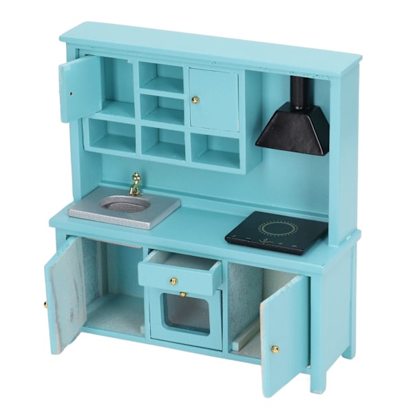 1:12 Dockhus Köksleksak Trä Miniatyr Köksmöbler Skåp Leksak för Barn