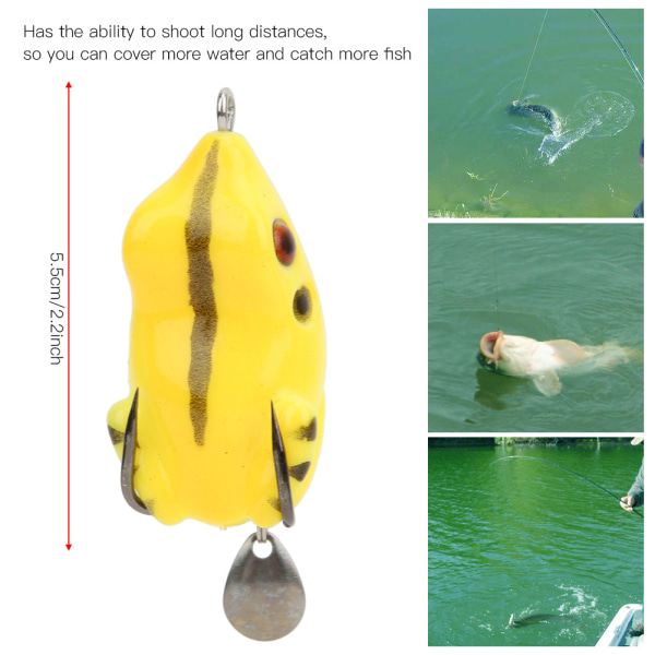 2 stk 5,5 cm/11g Farverige Paljetter Kunstig Frø Fiske Lokke Hårde Lokker med Krog Fiskeudstyr Tilbehør5#