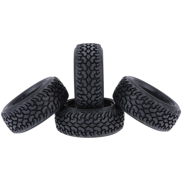 styk/ensemble 1/10 Grain Run Flat Rally Car Tire pour Traxxas HSP Tamiya HPI Kyosho RC Rally Model Car, model: noir