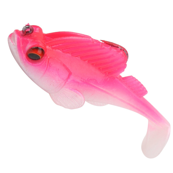 Deep Running Paddle Tail Blødt Fiskeagn 75mm/13g Anti-hængende bund Blødt falsk agn (pink sølv hale)