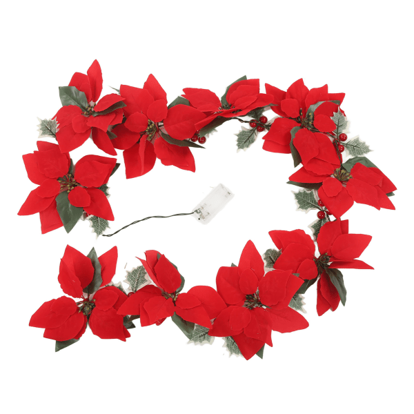 Blomsterlysstreng 10 LED Batteridrevet realistisk dekorativ juleslyngelampe til telt RV pejs