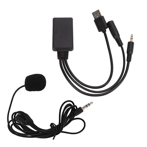 Bil Bluetooth 5.0 Trådlös Modul 1.5m Kabel Handsfree Mikrofon för Bilar AUX IN Port