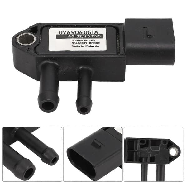 DPF Diesel Differentialtryksensor 3-polet stik 076906051A Erstatning Kompatibel med A3 A4 A6 S4 S6