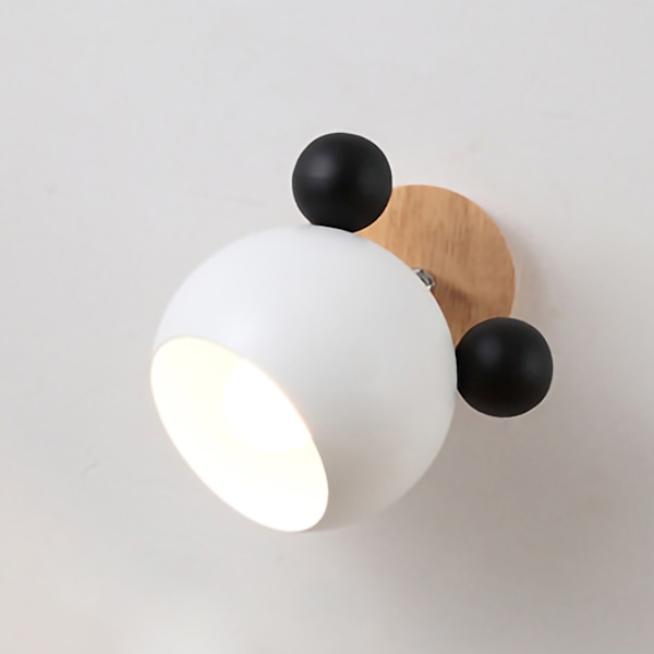 Vägglampa Enkel tecknad modell Quarter Butt Söt Vacker Vägglampa för sovrum Ingen glödlampa Panda Style