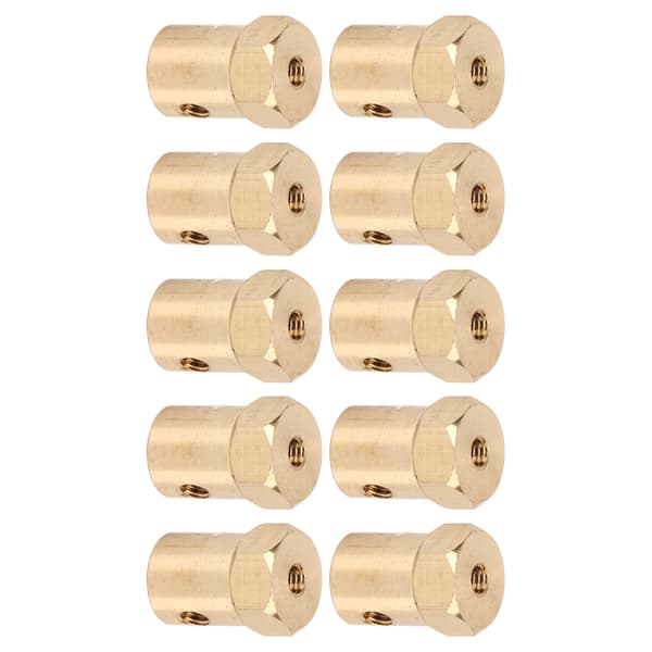 6mm Brass Hex Coupling Flexible Coupling Joint for RC Car Tire Shaft 10pcs
