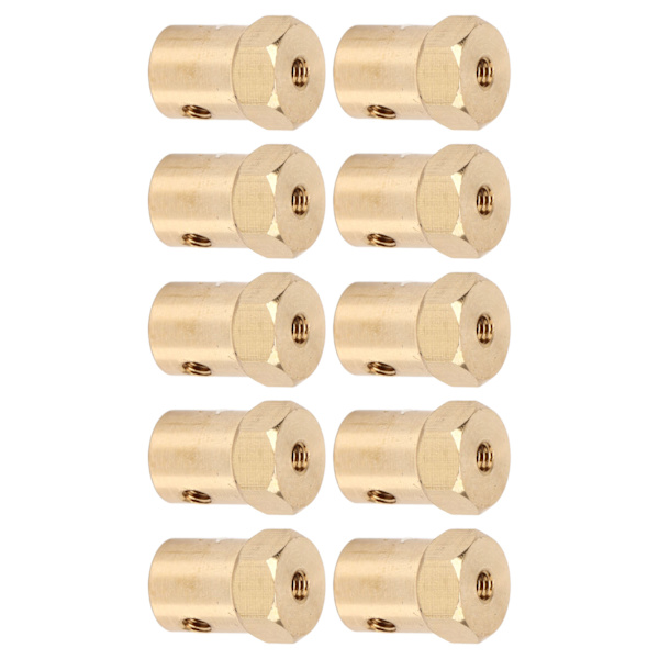 Hexakobling 6mm messing fleksibel koblingsled til RC bildæk Aksel 10 stk