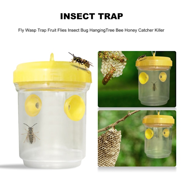 Getingfälla Hängande Geting Cather Getingdödare Återanvändbar bifälla fångare för getingar Bålgetingar Insekter Fruktflugfälla