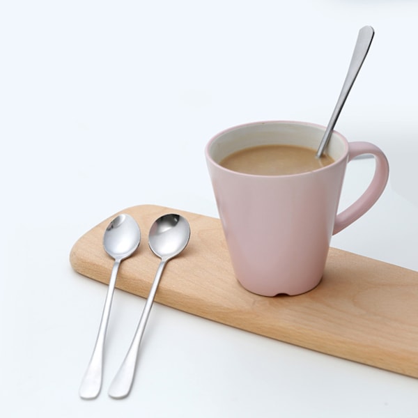 3 stk rustfrit stål langskaftede skeer kaffe is te glas skeer til bar hjemmefest rundt om hovedet
